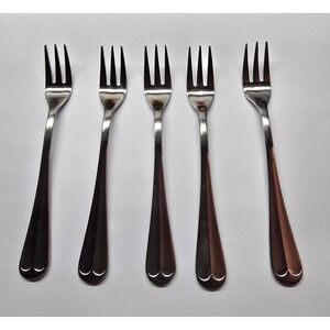 Leonard Silver Stainless Cocktail Appetizer Forks Set‎ of 5 Silver Vintage Korea